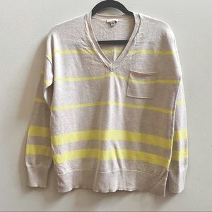 GAP Striped cotton v-neck sweater
